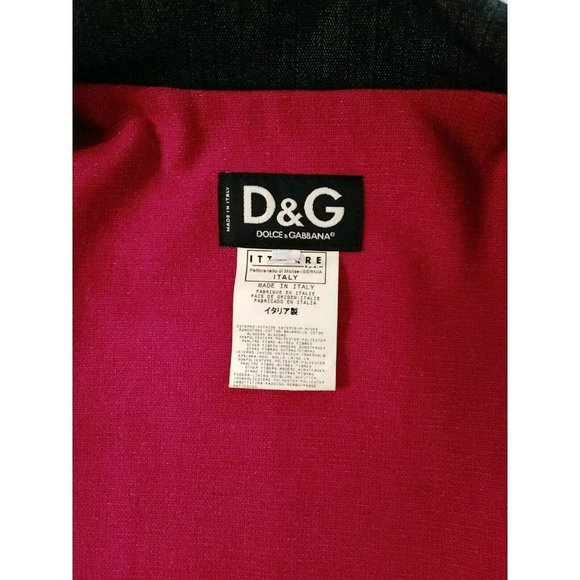 Women's  Dolce & Gabbana ITTIERRE Made in Italy Denim Jacket Pink Lining Size L - Picture 10 of 11